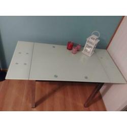 Glazen uitschuifbare eettafel 96/142x70x77