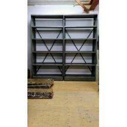 Metalen kast, 2 stuks, grijs, 200 x 96 x 33