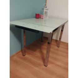 Glazen uitschuifbare eettafel 96/142x70x77