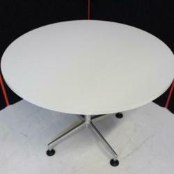 Kusch & Co Design tafel, Kantinetafel, Eettafel, Wit /chroom