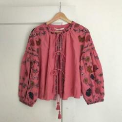 ZARA top jasje geborduurd boho bohemian maat S EGF