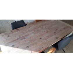 grenen eettafel en salontafel