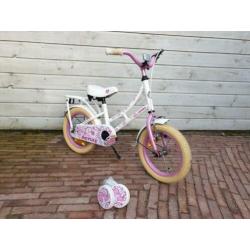 Meisjesfiets 14 inch 2CYCLE wit rose