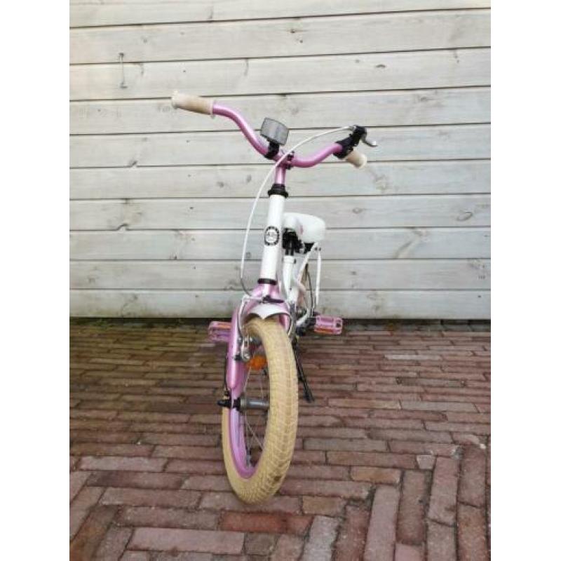 Meisjesfiets 14 inch 2CYCLE wit rose