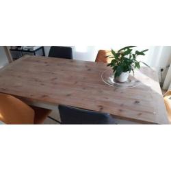 grenen eettafel en salontafel