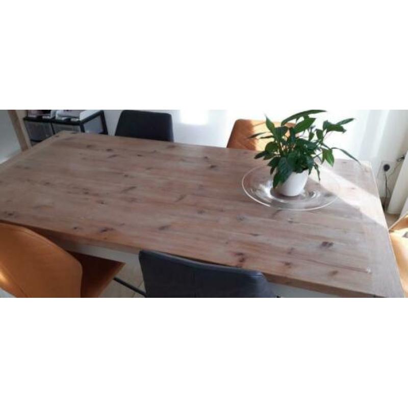 grenen eettafel en salontafel