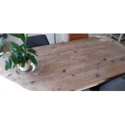 grenen eettafel en salontafel