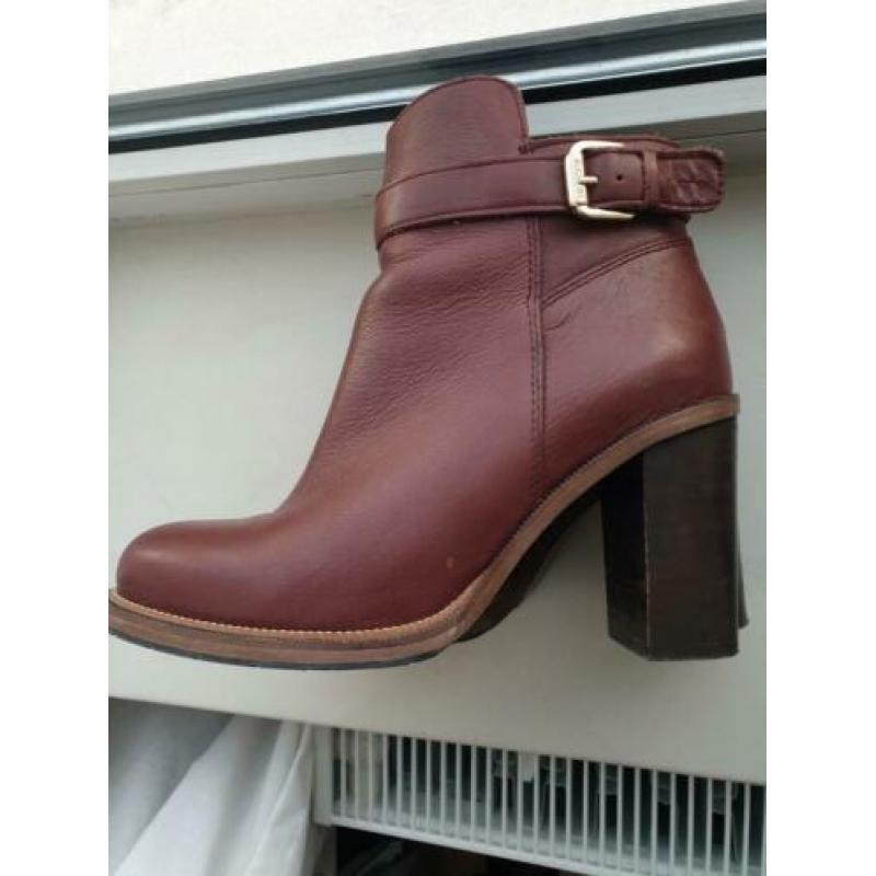 Enkellaarzen Tommy Hilfiger bordeaux wijnrood mt 38