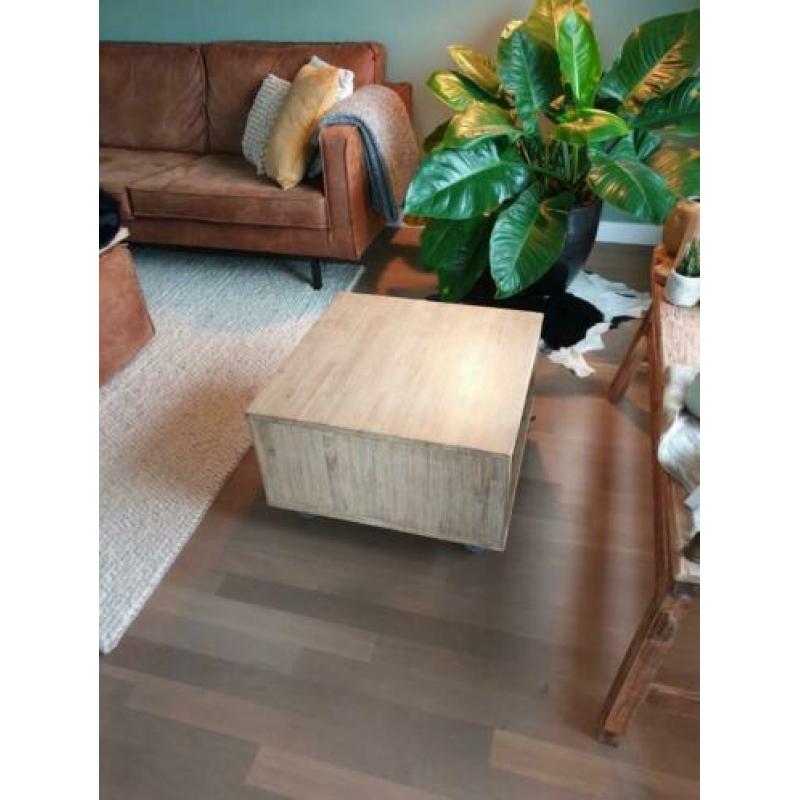 Salon tafel (Cicero) teak hout, kleur truffel