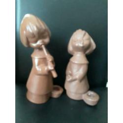 2 Goebel terracotta beeldjes / kandelaars