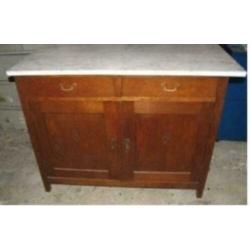 Antieke kast /commode met marmeren blad