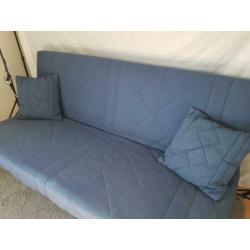 Ikea Beddinge bedbank met opberglade en kussens (blauw)