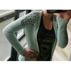 Leuke turquoise vestje van Only Maat S Vest Longsleeve