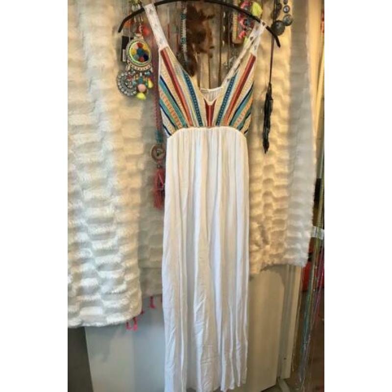 Boho bohemian ibiza maxi dress wit s/m