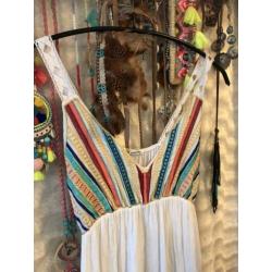 Boho bohemian ibiza maxi dress wit s/m