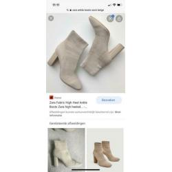 Fabric high heel ankle boots zara