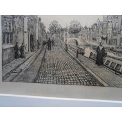 UTRECHT, Oude gracht, Pentekening H. van STRATEN 1892