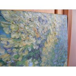 Monet reproductie, Japanse brug en waterlelies 50 x 60