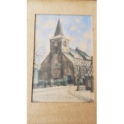 org. aquarel St. Annakerk Eck en Wiel gesigneerd