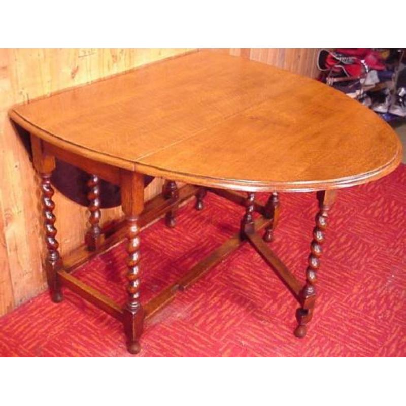 Antiek Engelse hangoor tafel Drop-leaf table sidetable ovaal