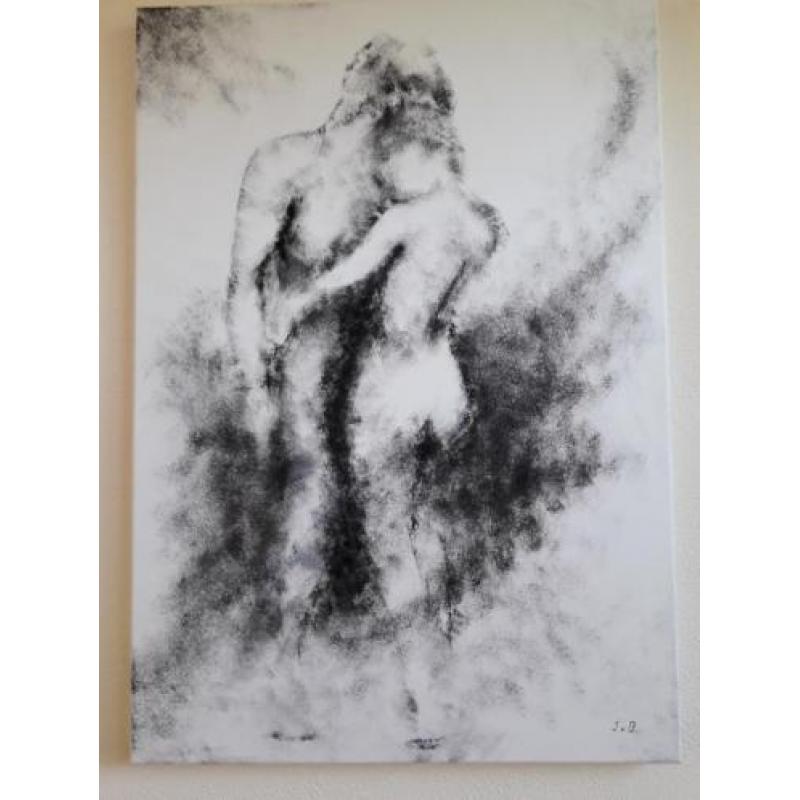 You and Me groot modern schilderij licht erotisch, man vrouw