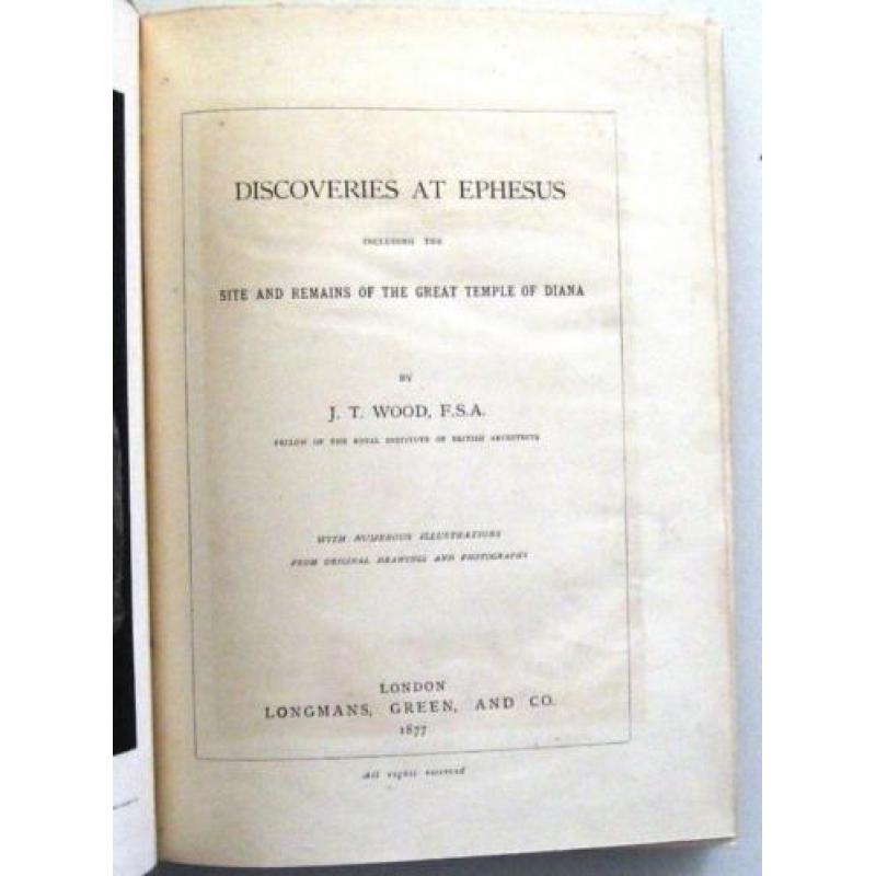 Discoveries at Ephesus 1877 Wood - Efeze Oudheid