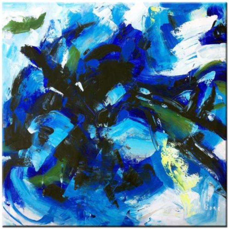 d923 Abstract modern olieverf schilderij 100x100cm