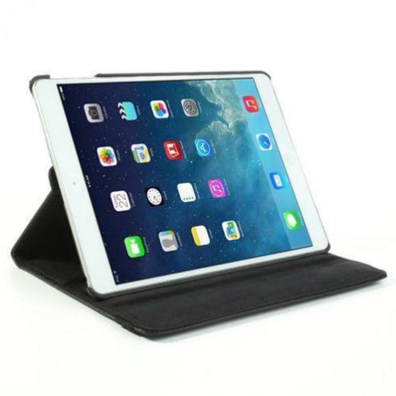 iPad Air hoes 360 roteerbaar PU Leder Zwart