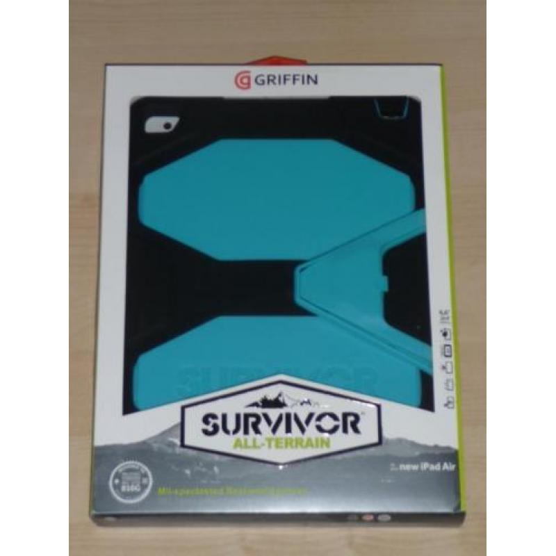 Griffin Survivor Apple iPad Air 2 hoes zwart-licht blauw