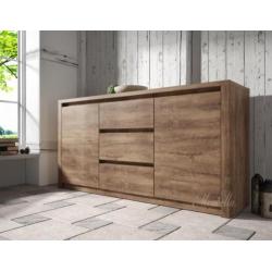 Dressoir Monaco 140 cm - Eiken Grijs - Kast - Industrieel